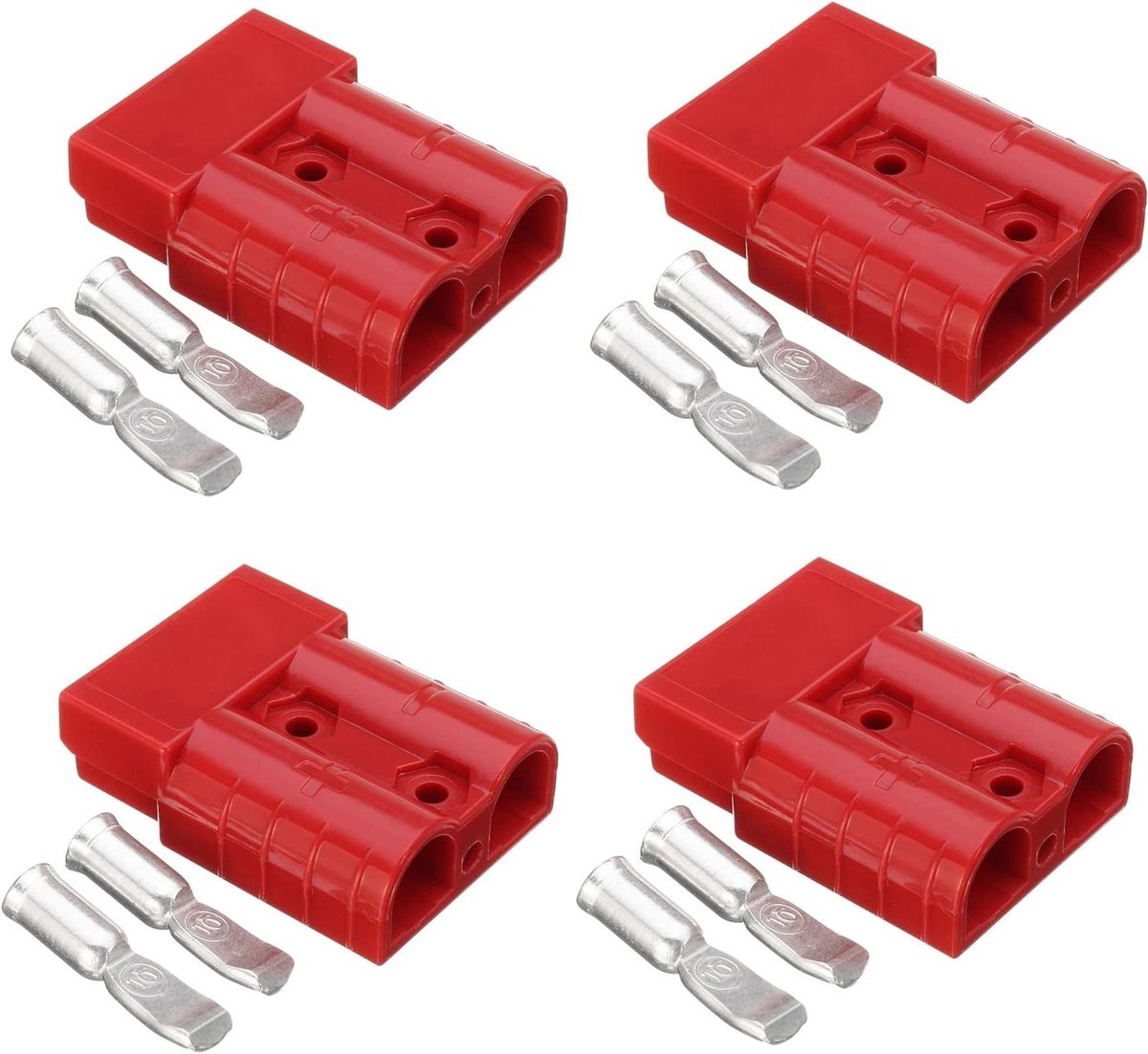 Accu Connectoren - Snellaadstekkers - Stroom Aansluiten - Verzilverde Koperen Contacten - 50 A 600 V - Grijs