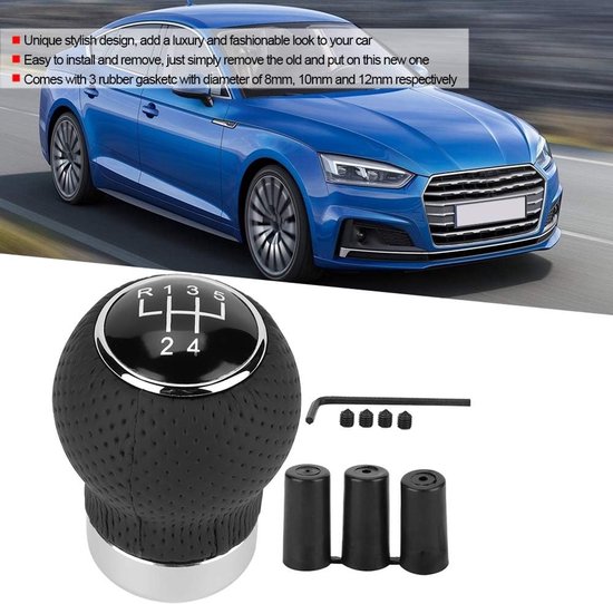 Versnellingspook Knop - Handgeschakelde Pook - Auto Rijden - Universele Pasvorm - 5 Snelheden - Chroom — afbeelding 4