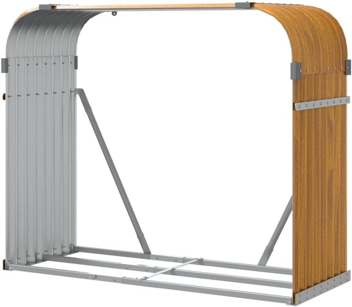 Haardhout Opslag - Houtblokhouder Rek - Brandhout Opbergen - Gegalvaniseerd Staal - 120x45x100 cm - Zwart