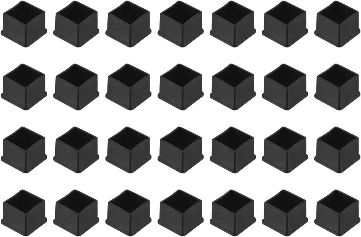 Stoelpootbeschermers - Meubeldopjes Vloerbeschermers - Vloeren Beschermen - Antislip PVC - 22 x 22 mm - Zwart