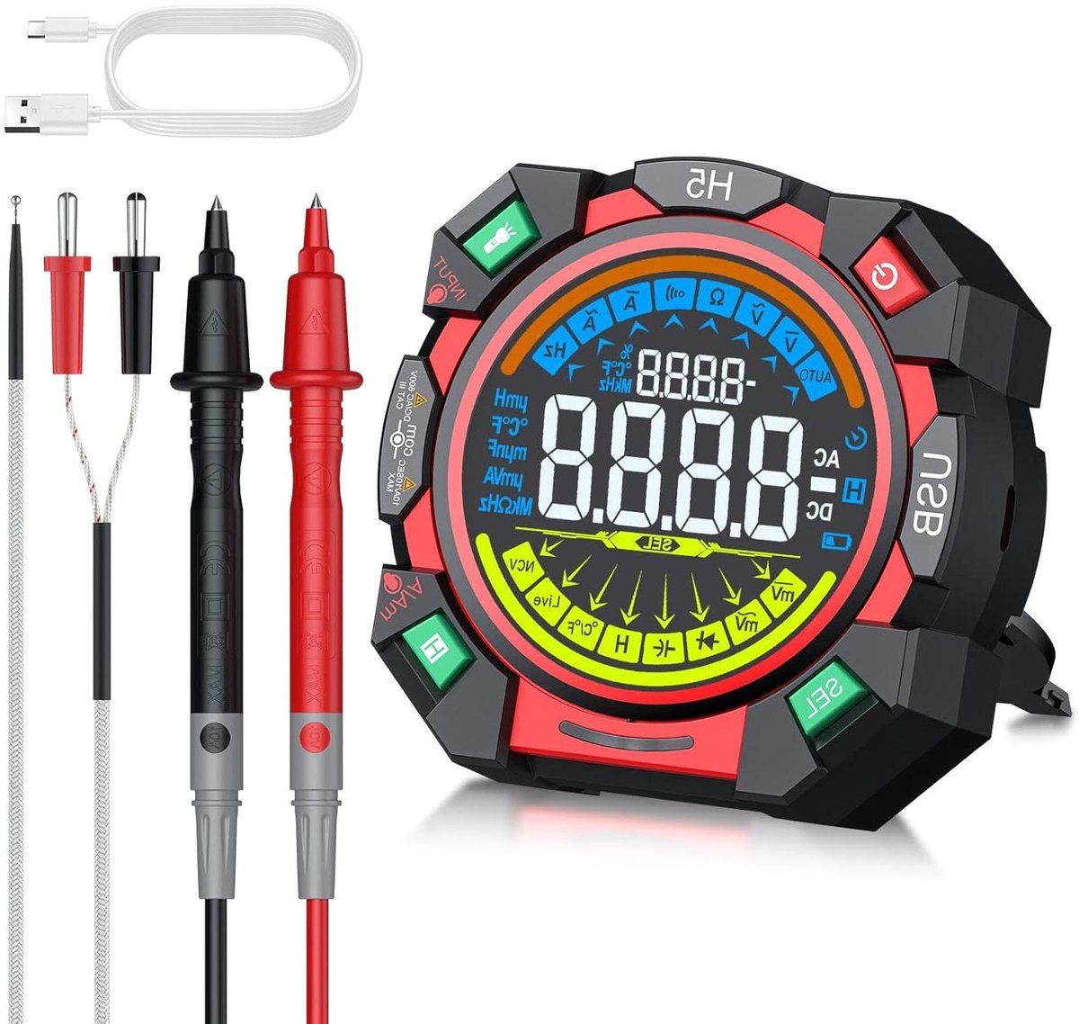 Digitale Multimeter - Spanning Tester - Elektrische Metingen - Automatische Bereikinstelling - 6000 Counts - Zwart