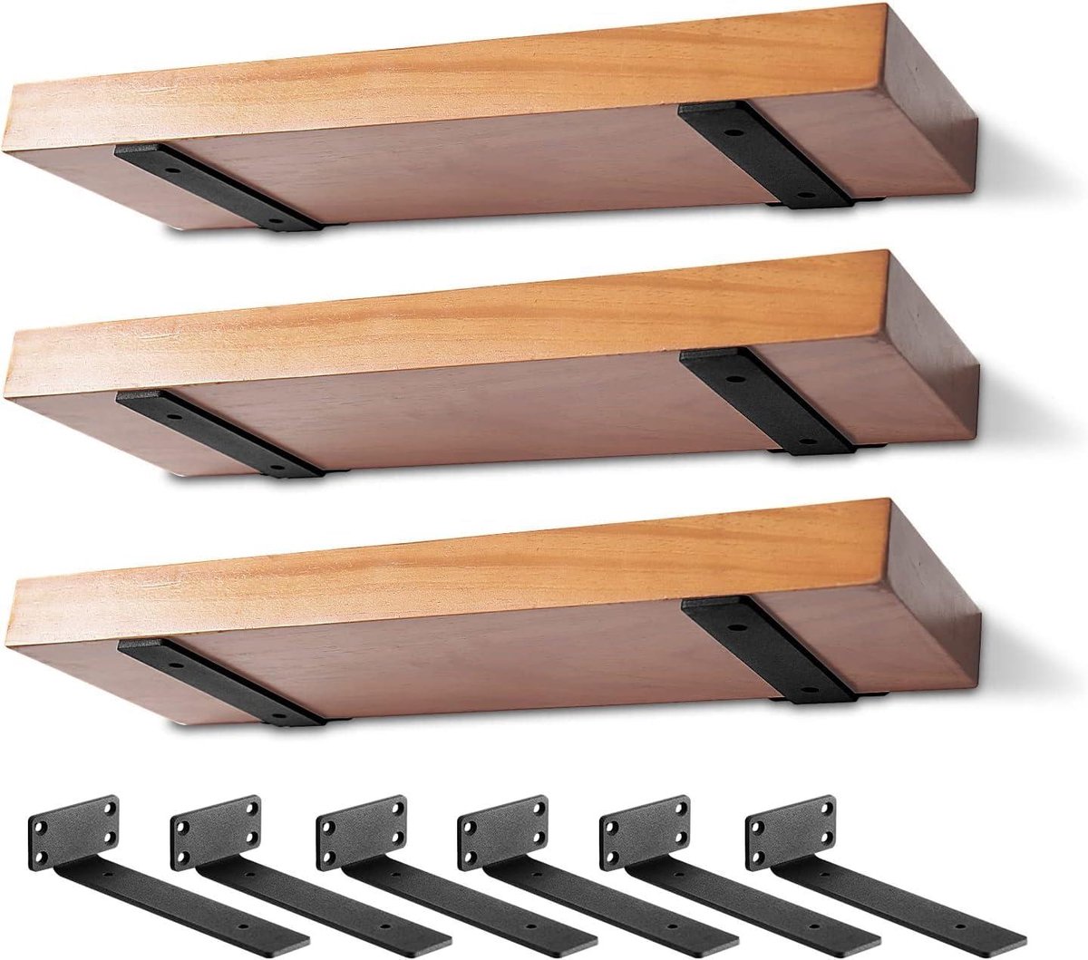Zware Plafondsteunen - Steunen voor Planken - Muren Versieren - Onzichtbaar Ontwerp - 6 Stuks 15 cm - Zwart