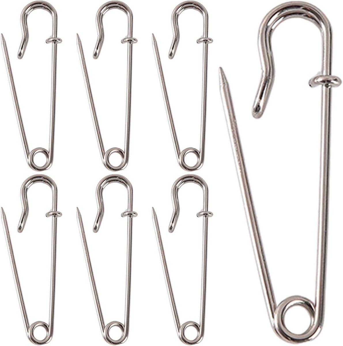Grote Veiligheidsspelden - Sterke Dekenpinnen - Stoffen Bevestigen - Duurzaam Nikkelcoating - 63 mm - Zilver