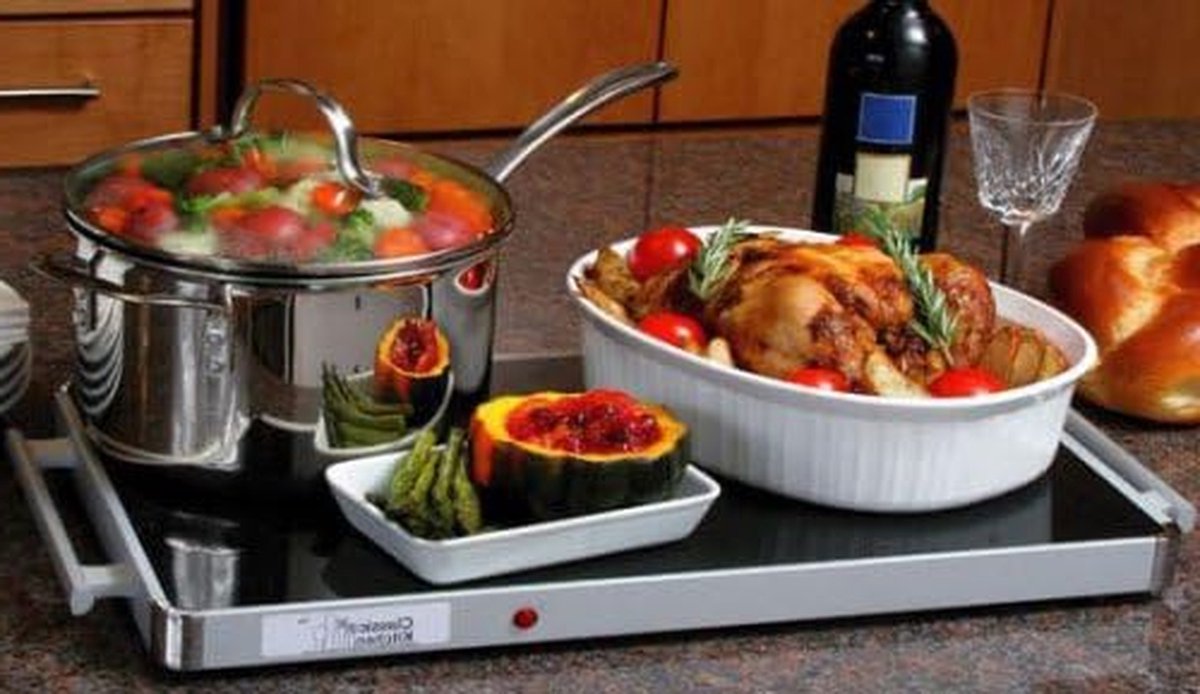 Warmhoudplateau - Servieswarmer Buffetwarmer - Eten Warm Houden - Variabele Temperatuur - 59.94 x 37.08 cm - Roestvrij