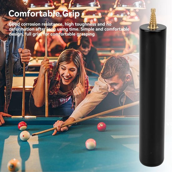 Pool Keu Uitbreiding - Biljartkeu Extender - Biljart Spelen - Aluminium Constructie - 6 Inch - Zwart — afbeelding 3