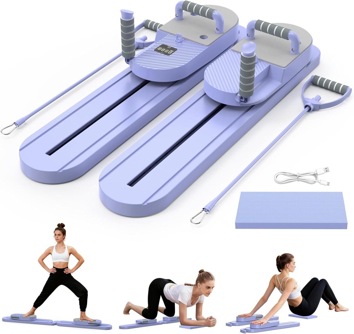 Pilates Balansbord - Fitnessbord Core Trainer - Full Body Workout - 6-in-1 Universeel Ontwerp - Verstelbaar - Paars