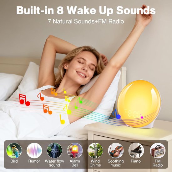 Wake-up Light met Zonsopgang en Zonsondergang Simulatie en Natuurlijke Geluiden van Wake-up Light — afbeelding 5