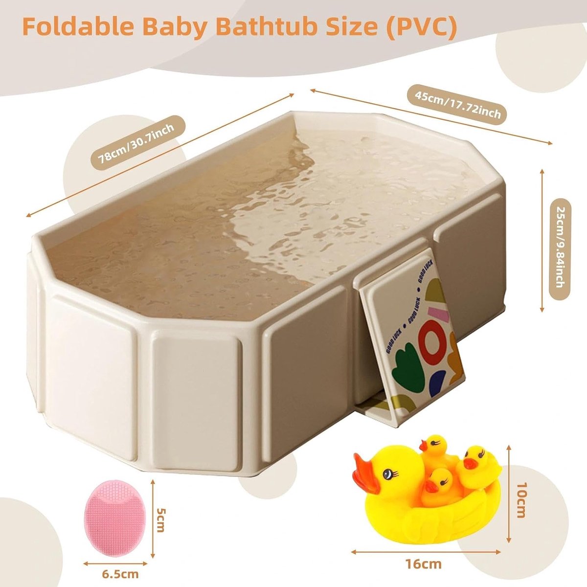 Opvouwbare babybadkuip - Reisbadje baby - Baby badderen - Geen oppompen nodig - Voor kinderen 0-8 jaar - Wit thumbnail 4