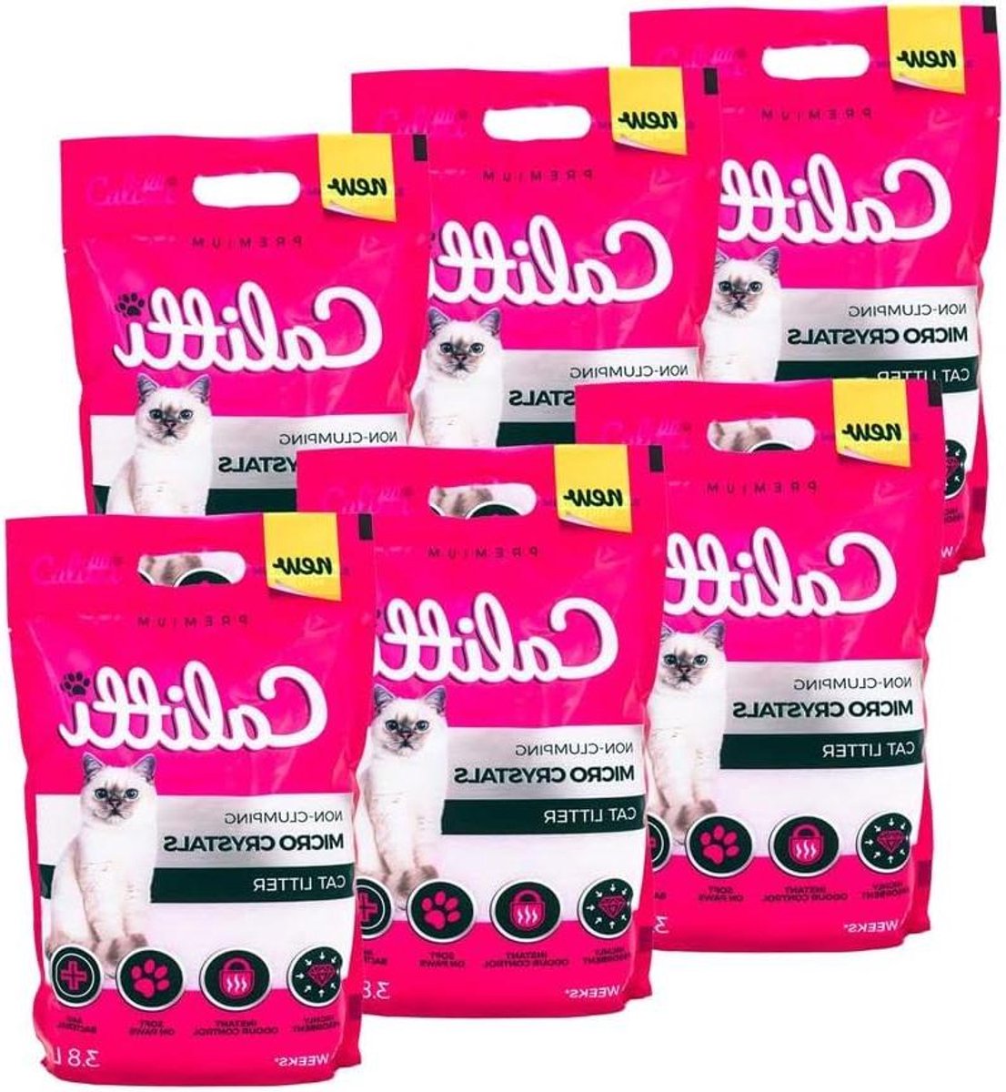 Kiezels Kattenbakvulling - Silica Gel Vulling - Hygiënische Kattenbak - Stofvrije Formule - 228L - Transparant