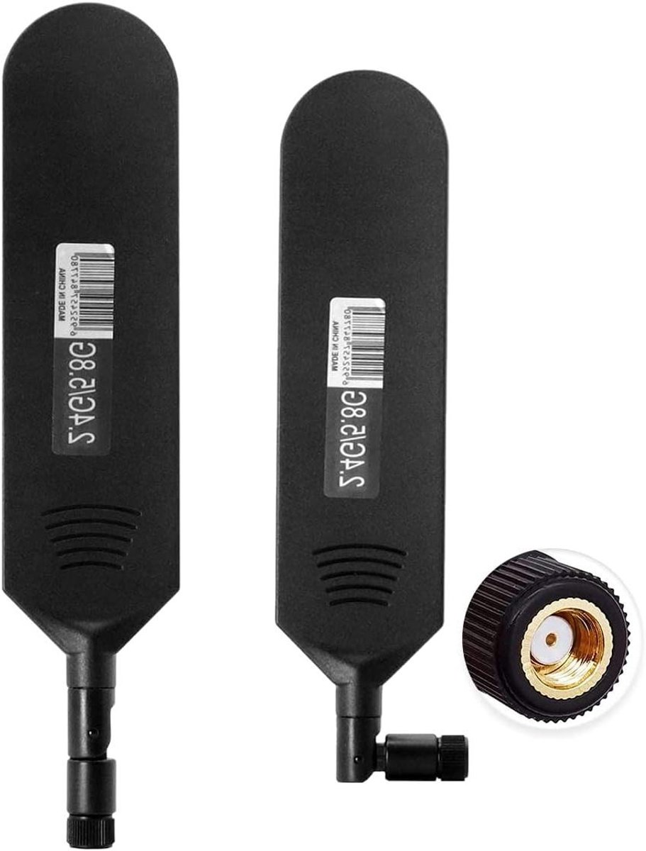 WiFi Antenne - Dual Band Antenne - Netwerk Verbeteren - 12dBi Hoge Versterking - 2 stuks - Zwart