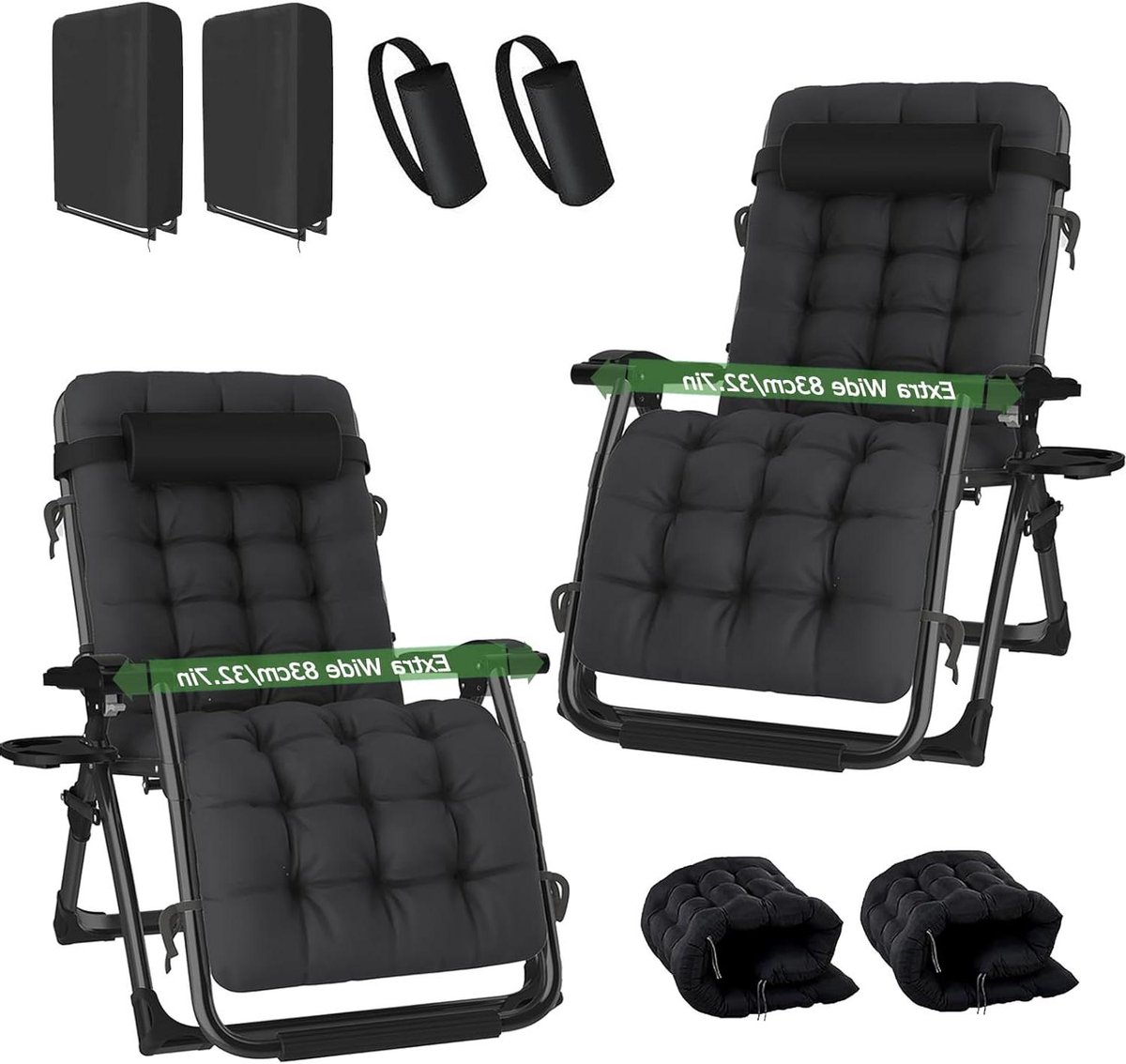 Zero Gravity Stoel - Ligstoel Buiten - Ontspannen in de tuin - Extra breedte 83 cm - 200 kg belastbaar