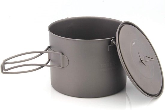 Titanium Pan - Ophangpan Kookgerei - Outdoor Koken - Inklapbaar Ophanghandvat - 1300 ml - Niet-gecoat — afbeelding 4