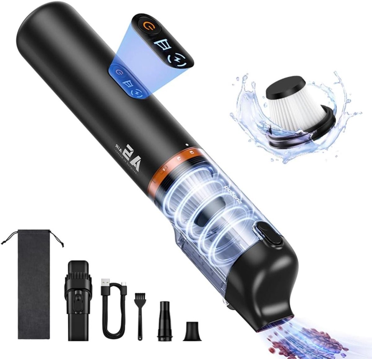 Draadloze Autostofzuiger - Handstofzuiger Auto - Auto Reinigen - 16000Pa Zuigkracht - 150 ml - Zwart