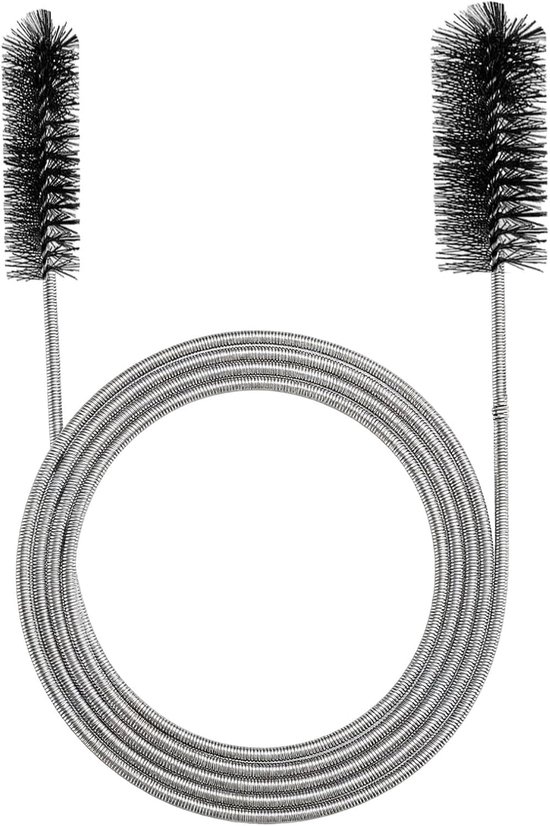 Afvoerborstel, lang, 200 cm, buisreinigingsspiraal, flexibele reinigingsborstel, dubbele kop, slangreinigingsgereedschap, slangreiniger, slangborstel voor buizen voor brede buizen, kanalen — afbeelding 5