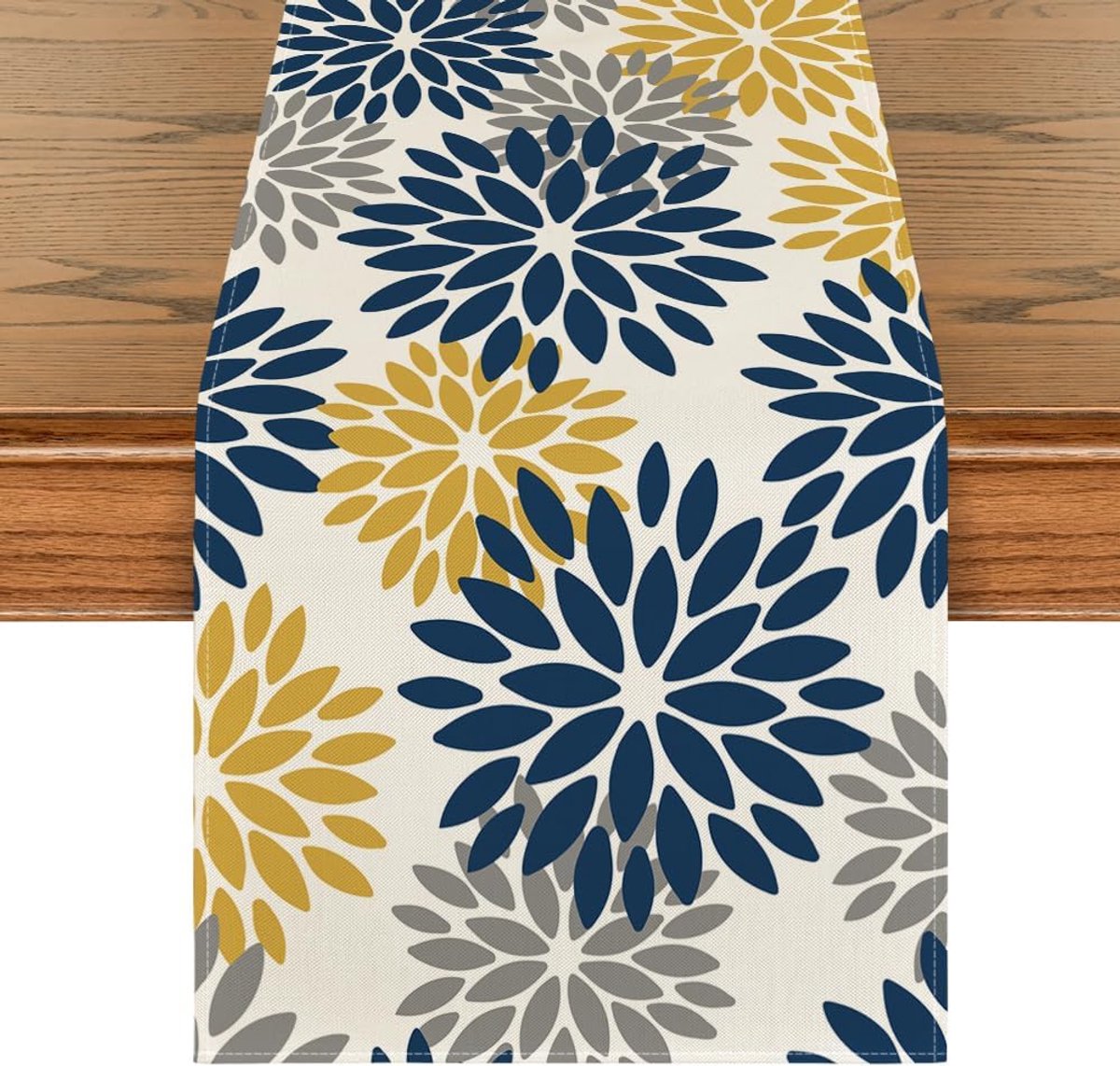 Mode Bloemen marineblauw dahlia's zomer tafelloper, seizoensgebonden winter keuken tafel decoratie binnen vakantie party decor 40x180cm