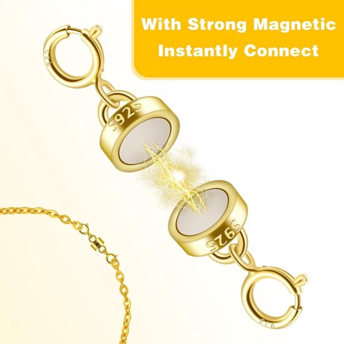 Dailygoods - 925 Sterling Zilveren Ketting Sluiting - Magnetische