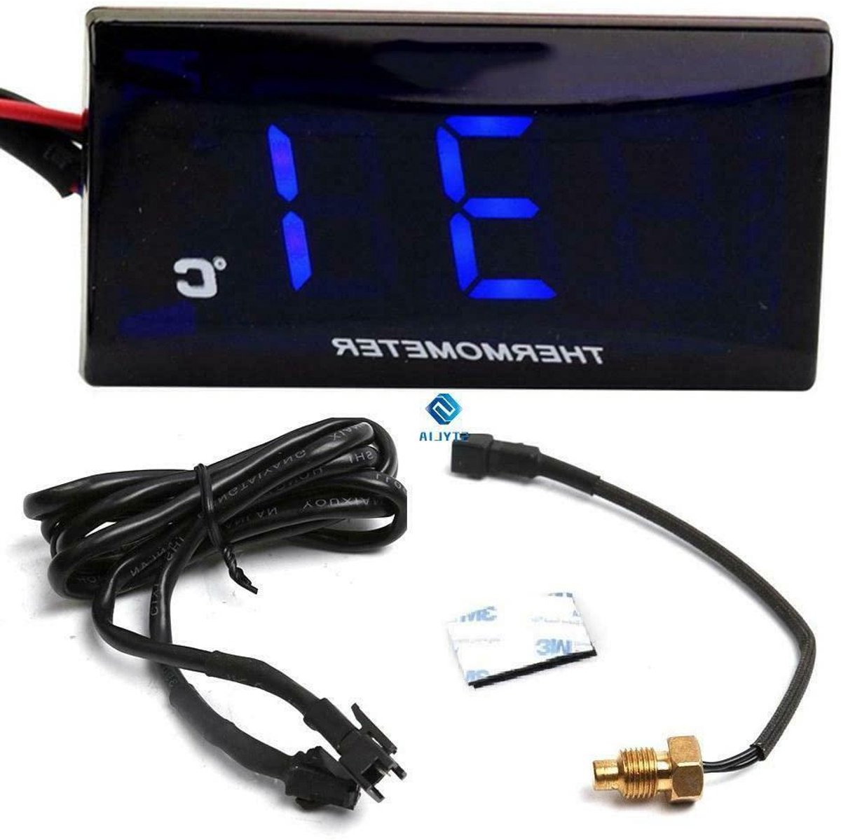 Digitale Motor Thermometer - Temperatuurmeter Sensor - Motor Temperatuur - Waterdicht Zonlichtbestendig - 0-120 Graden - Blauw