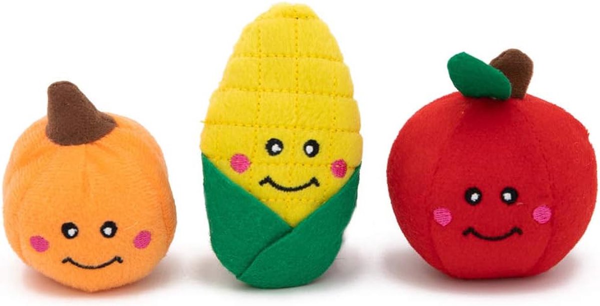 Hondenspeelgoed Set - Herfst Speeltjes - Interactief Spelen - Met Piepend Geluid - 3 Stuks - Herfstkleuren
