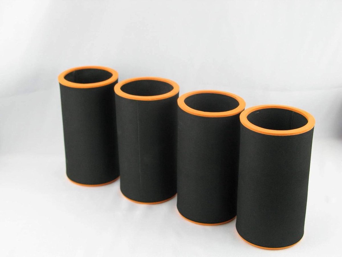 Bierkoelers Set - Blik Houders - Dranken Koel Houden - Dikke Neopreen - 4 Stuks 0.5L - Zwart