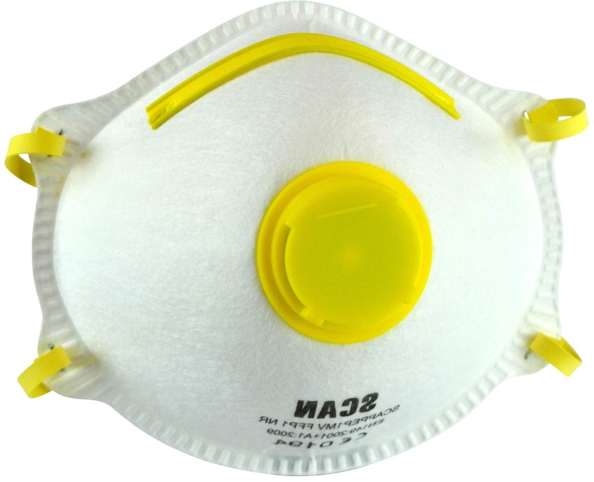 Wegwerp Stofmaskers - Ademhalingsbescherming - Bescherming tegen stof - Met ventiel - 10 stuks - Wit