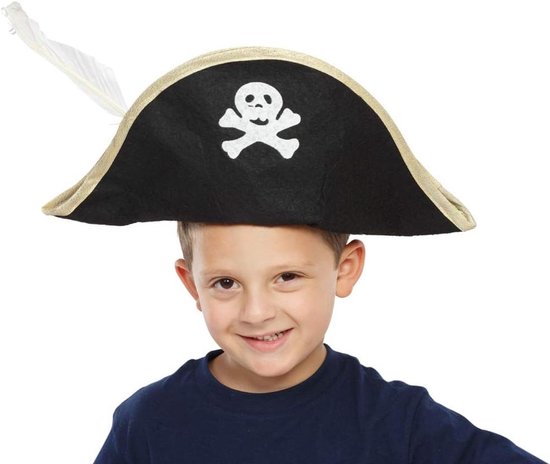 Piratenhoed Kostuumaccessoire - Verkleedhoed Kinderen - Themafeesten en Halloween - Opvouwbaar en One Size