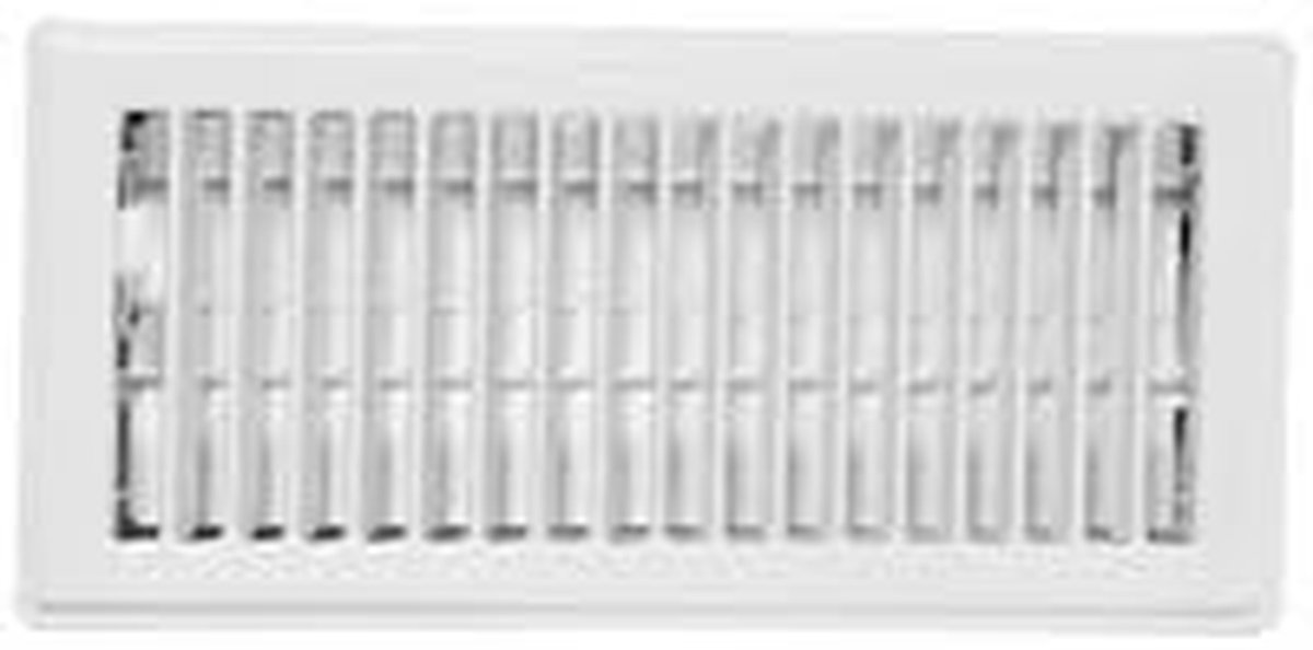 Vloerregister - Ventilatieklep Vloer - Luchtstroom Regelen - Volledig Stalen Constructie - 4 x 14 Inch - Wit