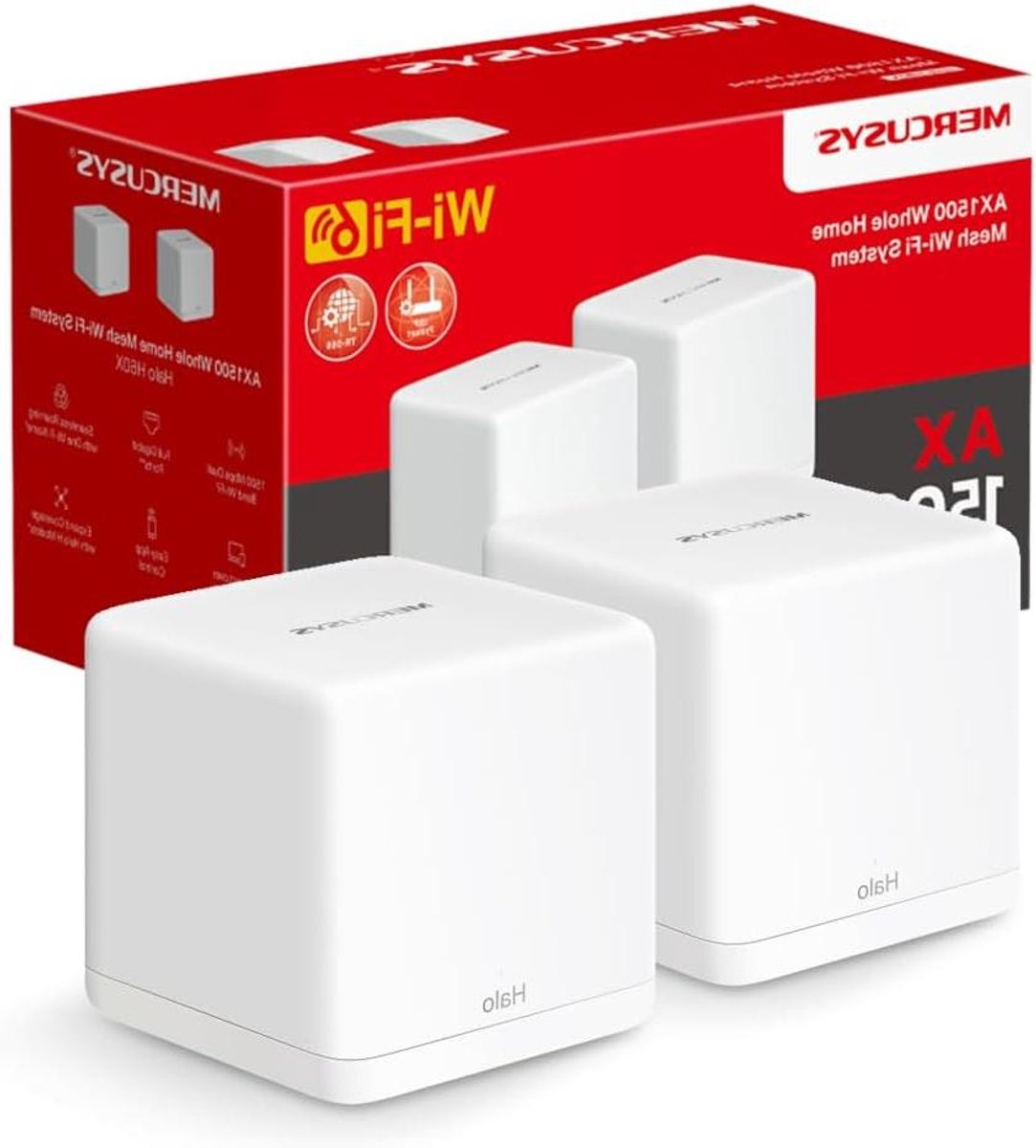 Wifi 6 Mesh Systeem - Draadloos Netwerk - Huis Dekking - AX1500 Mbps Snelheid - 350 m² - Wit