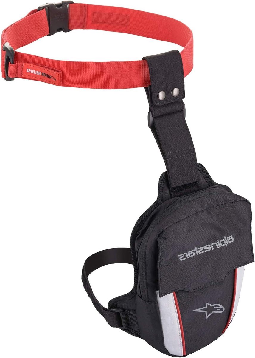 Been tas - Motor tas - Motorrijden - Waterdichte opbergzak - 10 x 10 x 10 cm - Zwart Rood Wit