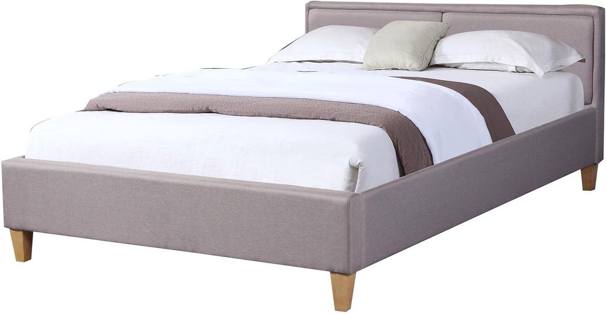 Gestoffeerd Bed - Design Bed Frame - Goede Nachtrust - Met Afgezette Bekleding - 140x200 c