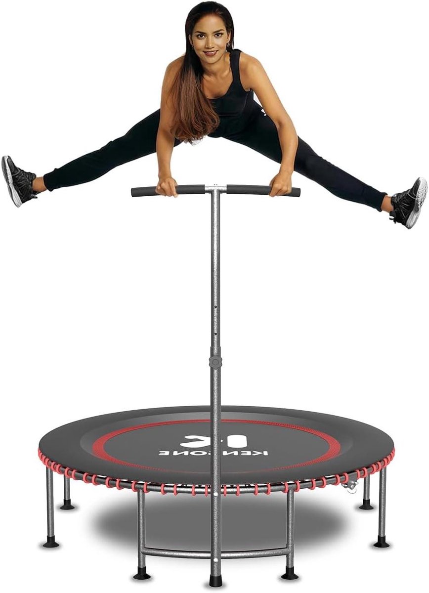Mini Fitnesstrampoline - Oefentrampoline Bungee - Thuis Sporten - Stille Bungee Koorden - 48 Inch - Zwart