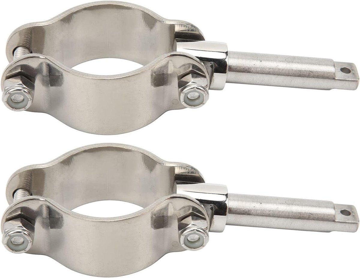 Roeispaan Klem - Roeiboot Accessoire - Boot Stabiliseren - Zijmontage Ontwerp - 1 3/8 tot 1 3/4 Inch - Zilver