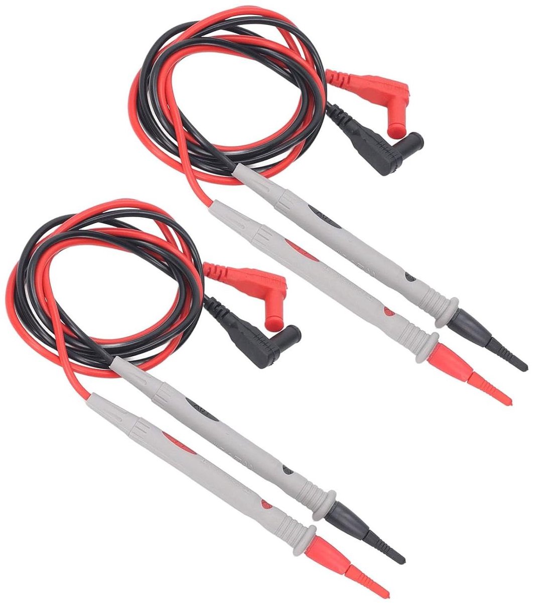 Multimeter Testkabels - Testsondes - Elektrische Metingen - Vergulde Pinnen - 1000 V - Zwart en Rood