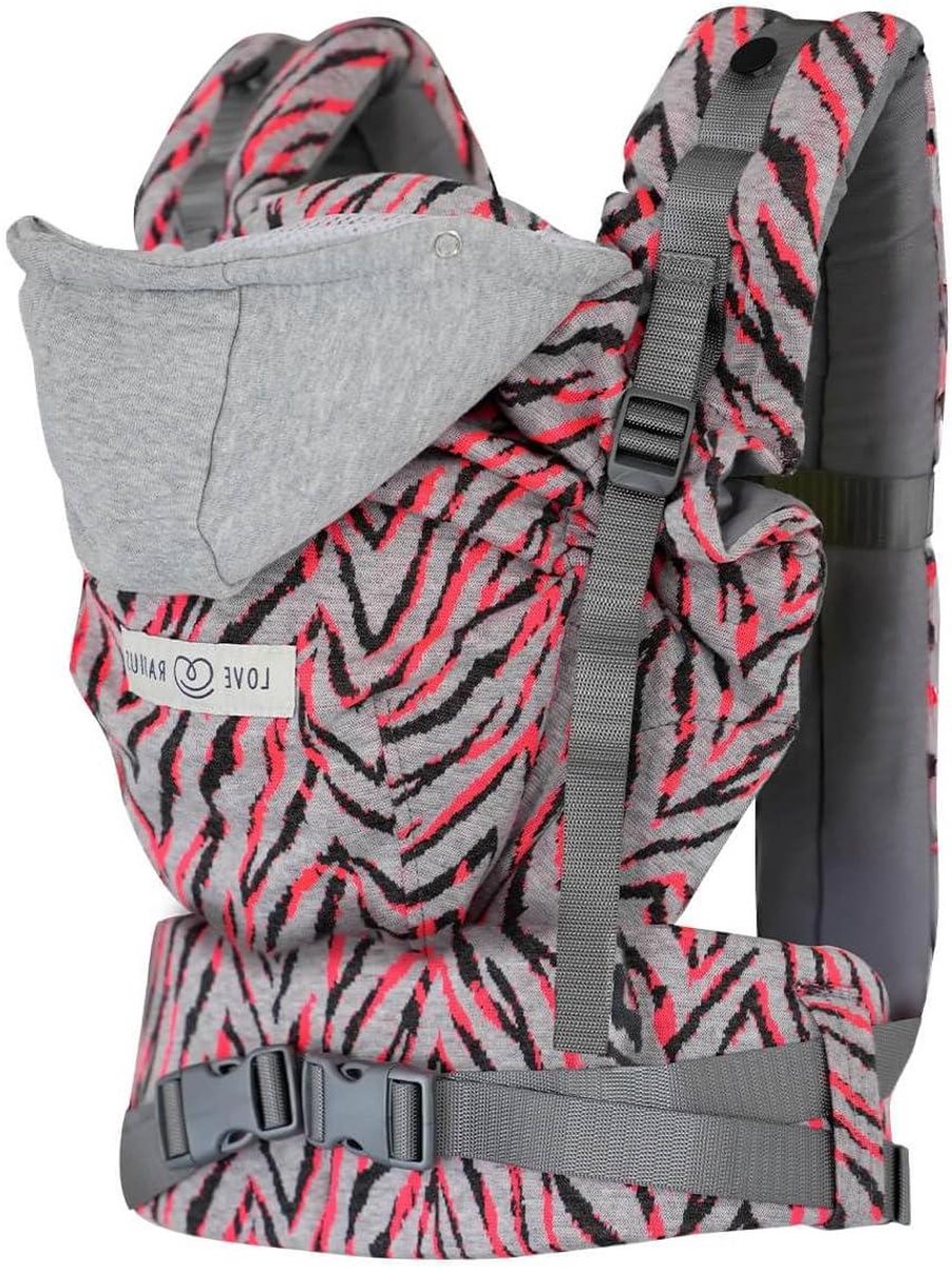 Babydrager HoodieCarrier - Baby draagzak - Comfortabel dragen baby - Fysiologisch ontwerp - 0-36 maanden - Roze