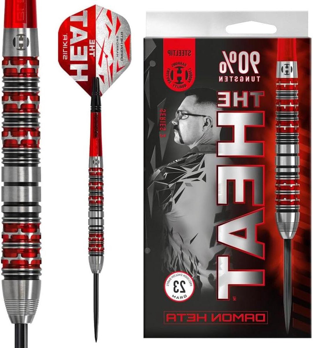 Dartpijlen - Stalen Darts - Precisie Werpen - 90% Tungsten - 23 gram - Zilver Rood