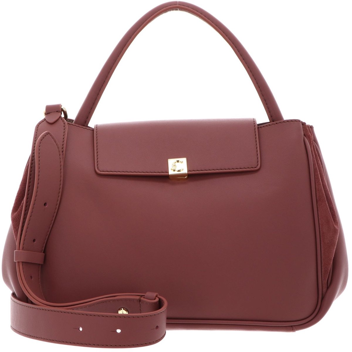 COCCINELLE Leren handtas schoudertas Pansy Smooth Leather / Suede Leather Handbag Wint. Rose / W. Ros oud roze