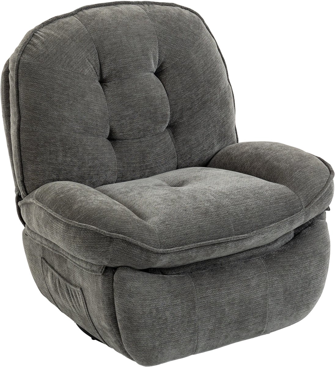 Relaxfauteuil - Relaxzetel - Relaxstoel - Fauteuil - Stoel - Met armleuning - Voor één Persoon - Lichtgrijs + Zwart