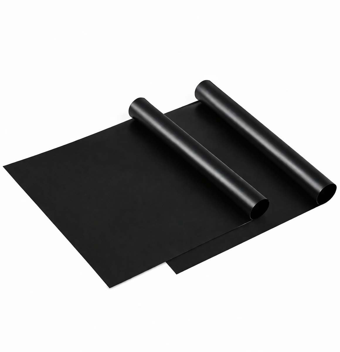 6x Grillmat - BBQ mat - Barbecue matje - Bakmat - Ovenmat - Anti-aanbak mat - Baking mat - 40x33 cm - Vaatwasserbestendig - Herbruikbaar - Zwart - Jonyx