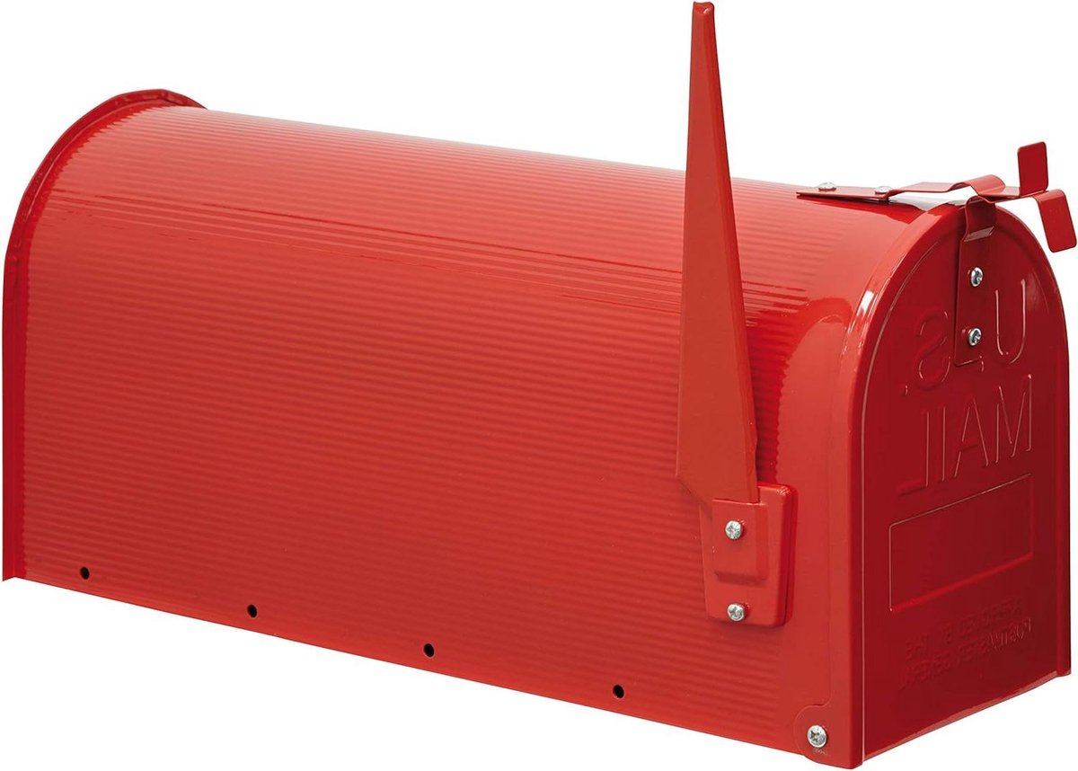 Brievenbus Amerikaans - Postbak Rood - Post Ontvangen - Stalen Constructie - 22 x 48 x 17 cm - Rood