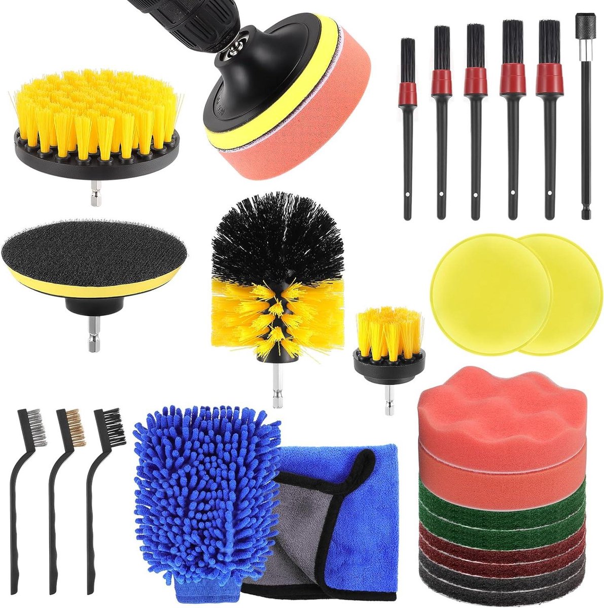 Auto Schoonmaakset - Detailing Kit - Auto Reinigen - 25 Delige Set - N.v.t. - N.v.t.