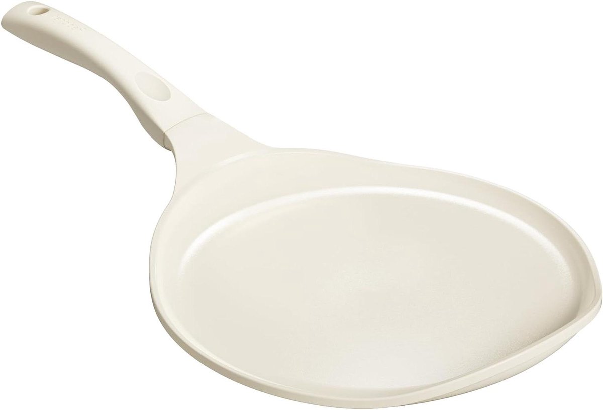 Pannenkoekenpan Keramisch - Omeletpan Crêpepan - Ontbijt Bereiden - PFAS-vrij Antiaanbak - 30 cm - Beige