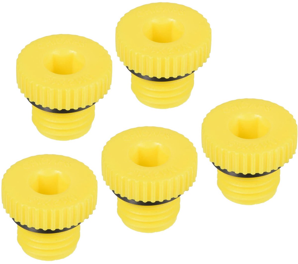 Hold Plugs M12x1.5, 5 Pack PP Plastic Mannelijke Schroefdraad Hex Socket Afdichting Schroef End Cap, Geel