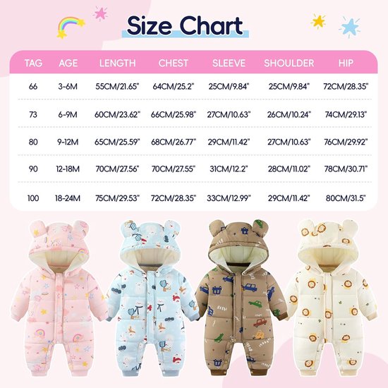 Baby Sneeuwpak met Capuchon - Warme Winter Jumpsuit voor Jongens en Meisjes (3-24 maanden) — afbeelding 5