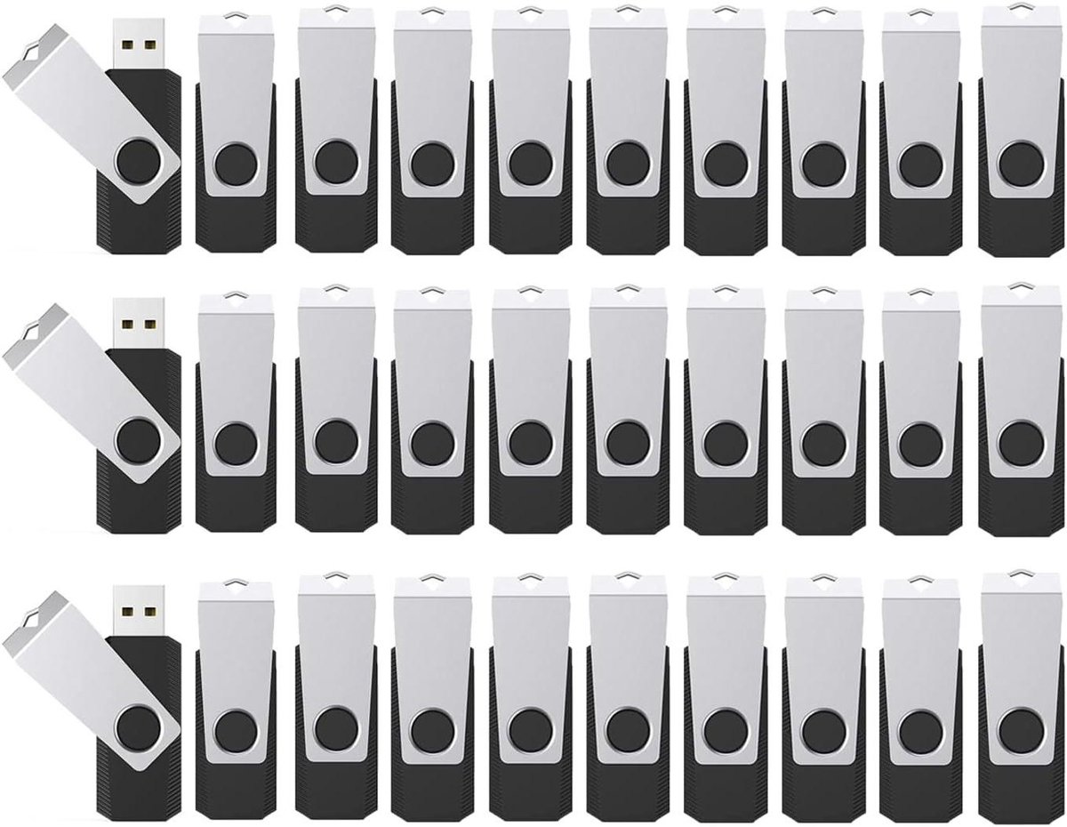 USB Flash Drives - Geheugensticks Pen Drives - Bestandsopslag Delen - Bulk 100 Stuks - 4 GB - Zwart