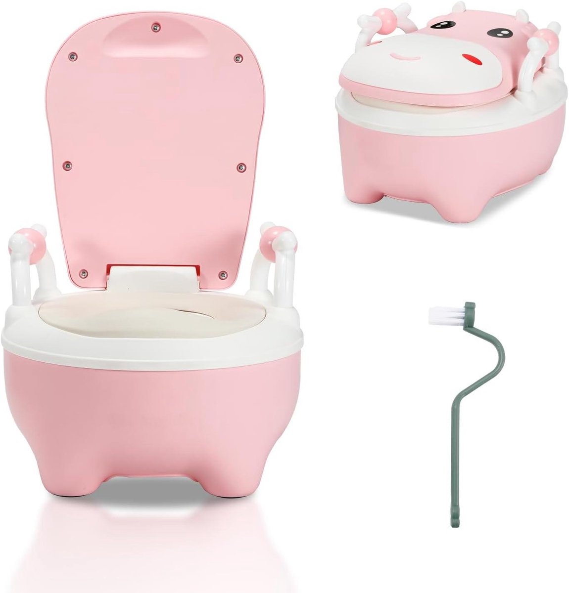 Baby Toilet Potje - Potjestrainer Baby - Zindelijkheidstraining - Met Leuke Cartoon - 60 kg Draagvermogen - Roze