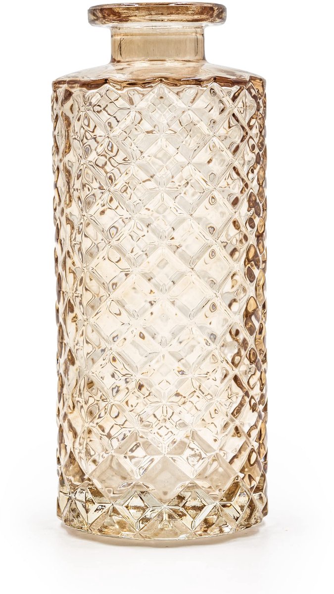 Vaas glas decoratie bruiloft - modern - lenteplanten - droogbloemen set (taupe)
