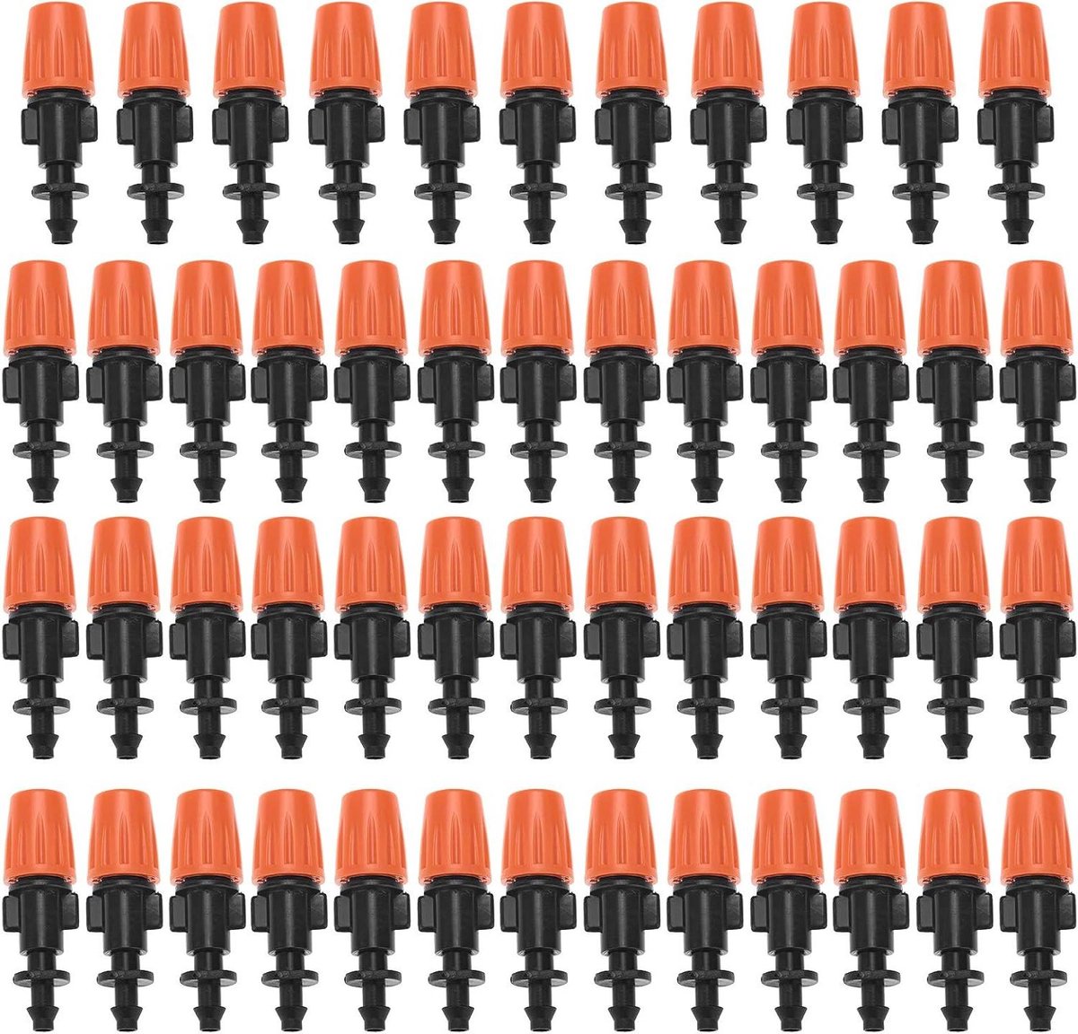 Vernevelingssproeiers Kit - Sproeikoppen Verstuiver - Tuin Druppelirrigatie - Hoogwaardig Kunststof - 4mm 7mm Buis - Oranje