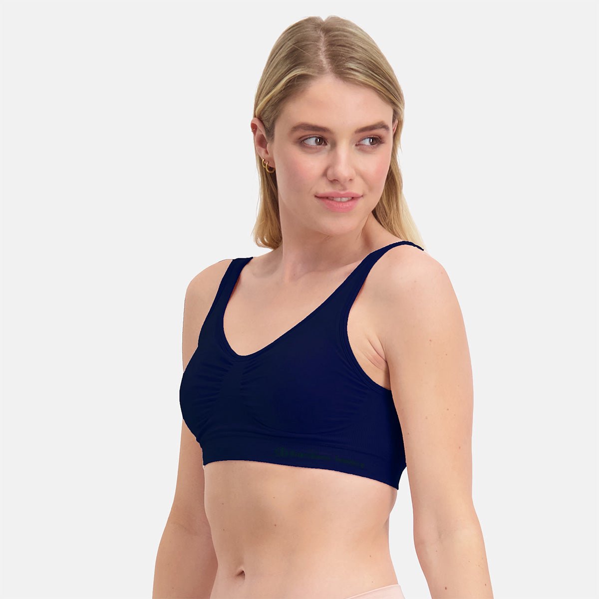 Bamboo Basics Naadloze BH Nova - 2-pack - Blauwe Comfort BH Top - Bamboe BH Zonder Beugel - Bamboe Ondergoed Donkerblauw