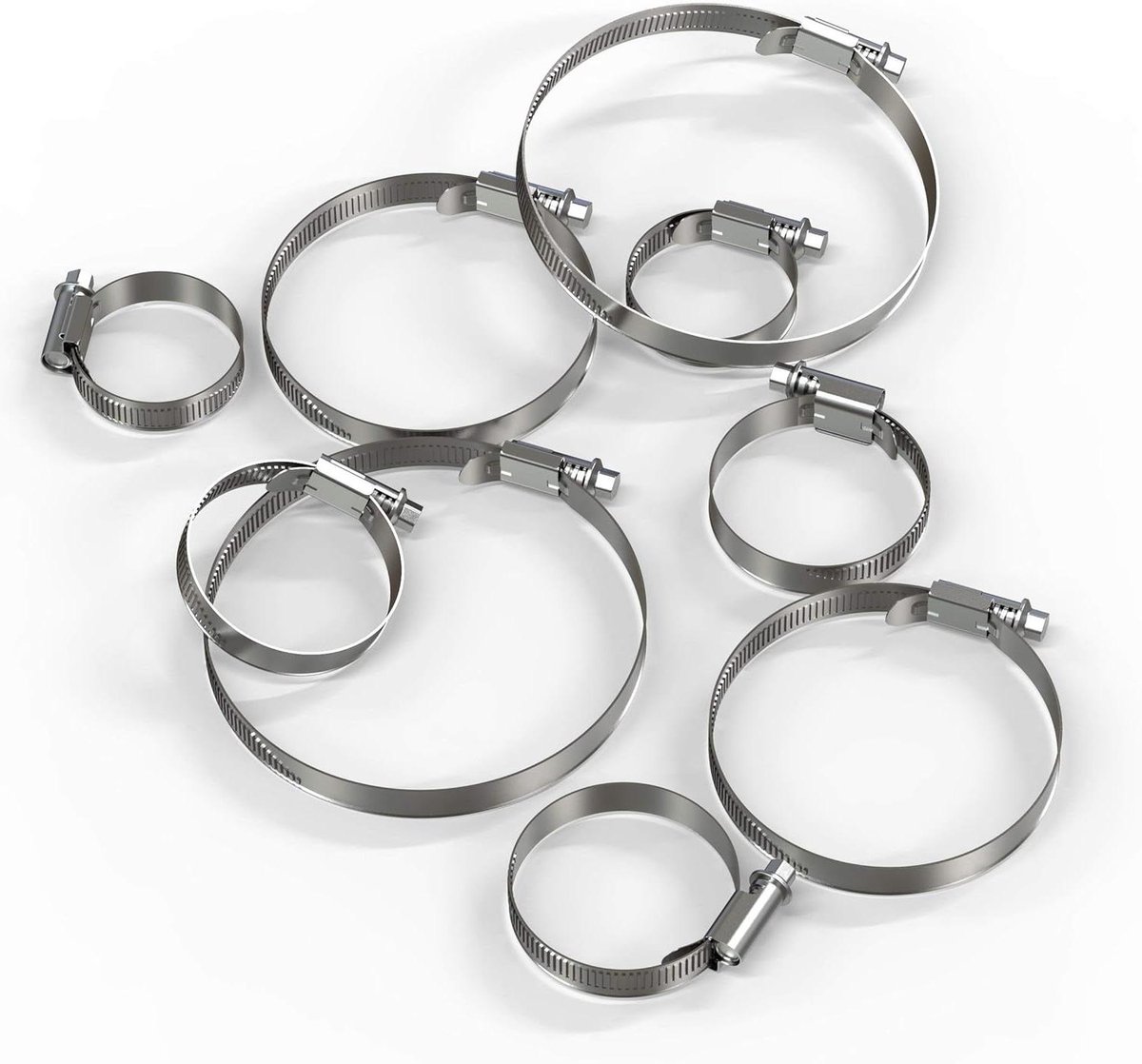 Slangklemmen Roestvrij Staal - Slangklem Set - Leidingen Bevestigen - Hoge Corrosiebestendigheid - 25 - 40 mm - Zilver