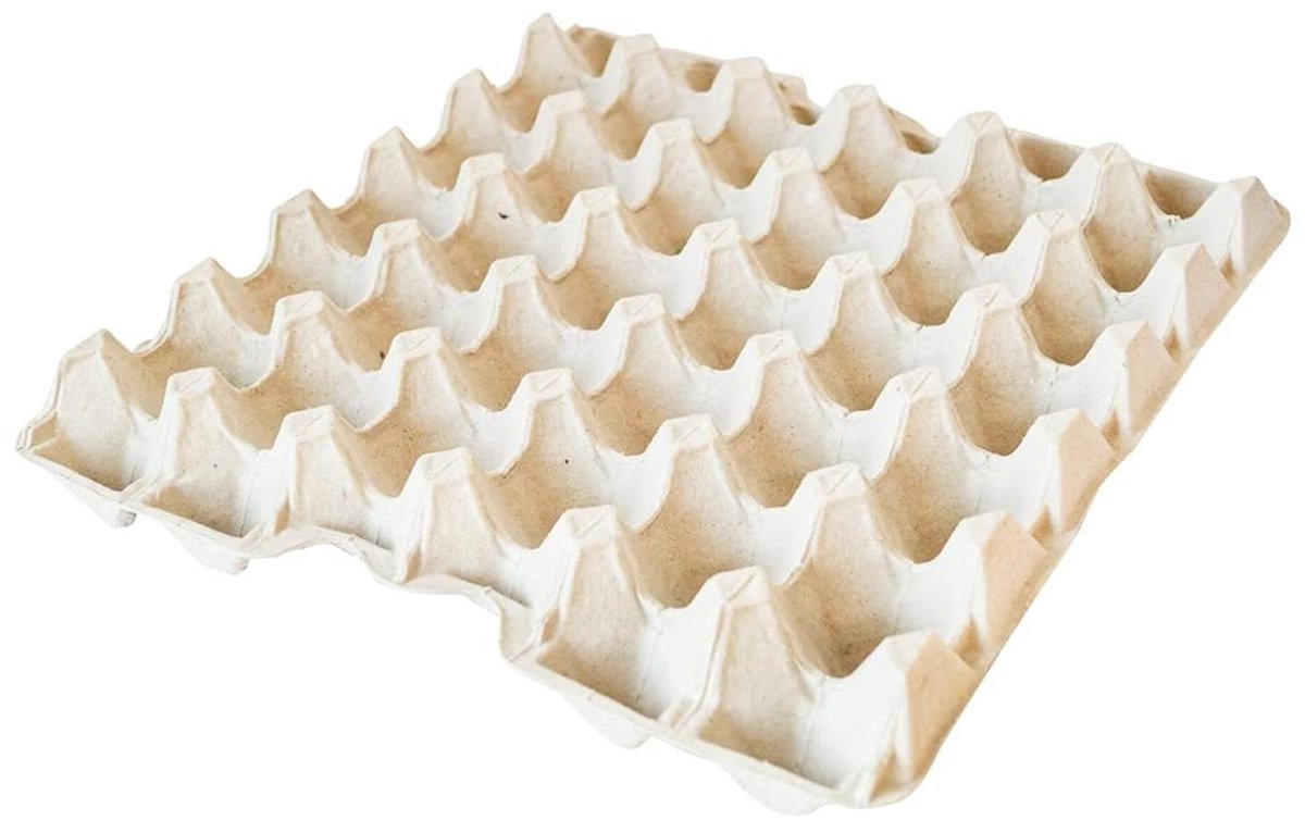 Eierdozen 30 stuks - Eierhouders karton - Eieren bewaren - Gerecycled karton - 30 x 29 x 45 cm - Grijs