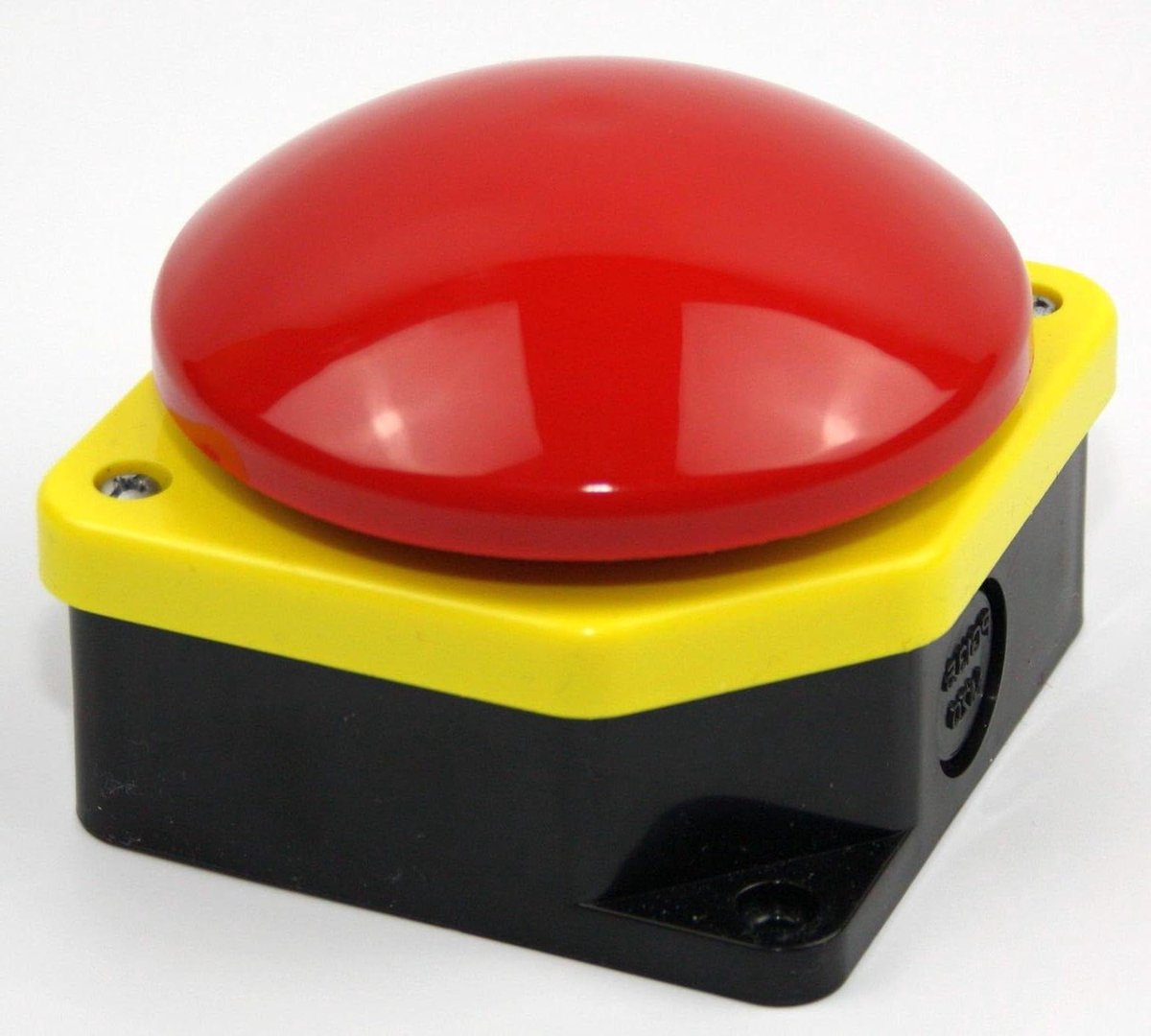 Drukknop Schakelaar - Mushroom knop Noodstop - Machine Bediening - IP66 Waterdicht - 90 mm Diameter - Rood Geel Zwart